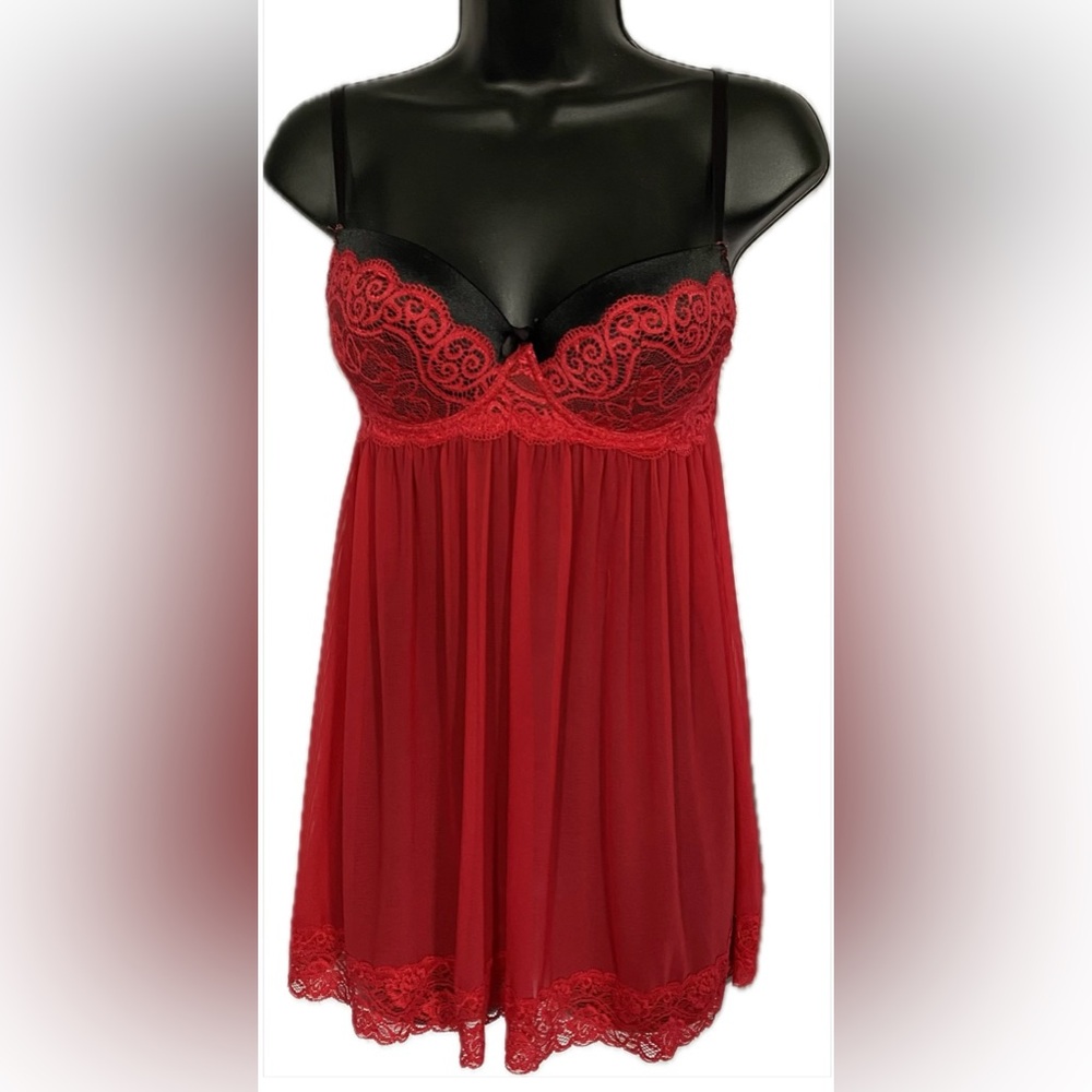 Dreamgirl RED/BLK Babydoll, S *P1100